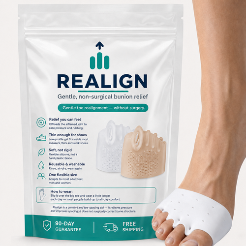 Realign packaging bag — non-surgical bunion and toe relief silicone separators