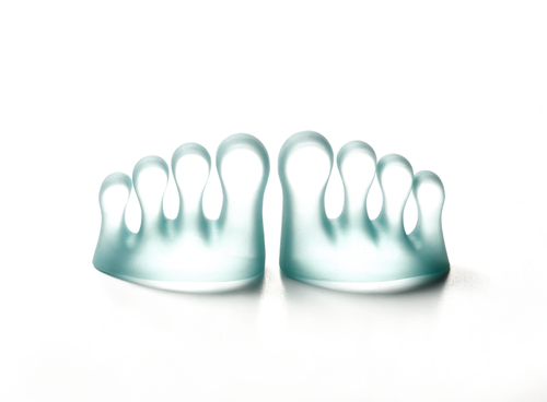 Realign silicone toe separators, pair on white